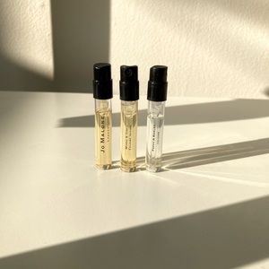 Jo Malone sample scents Poppy & Barley and Myrrh & Tonka